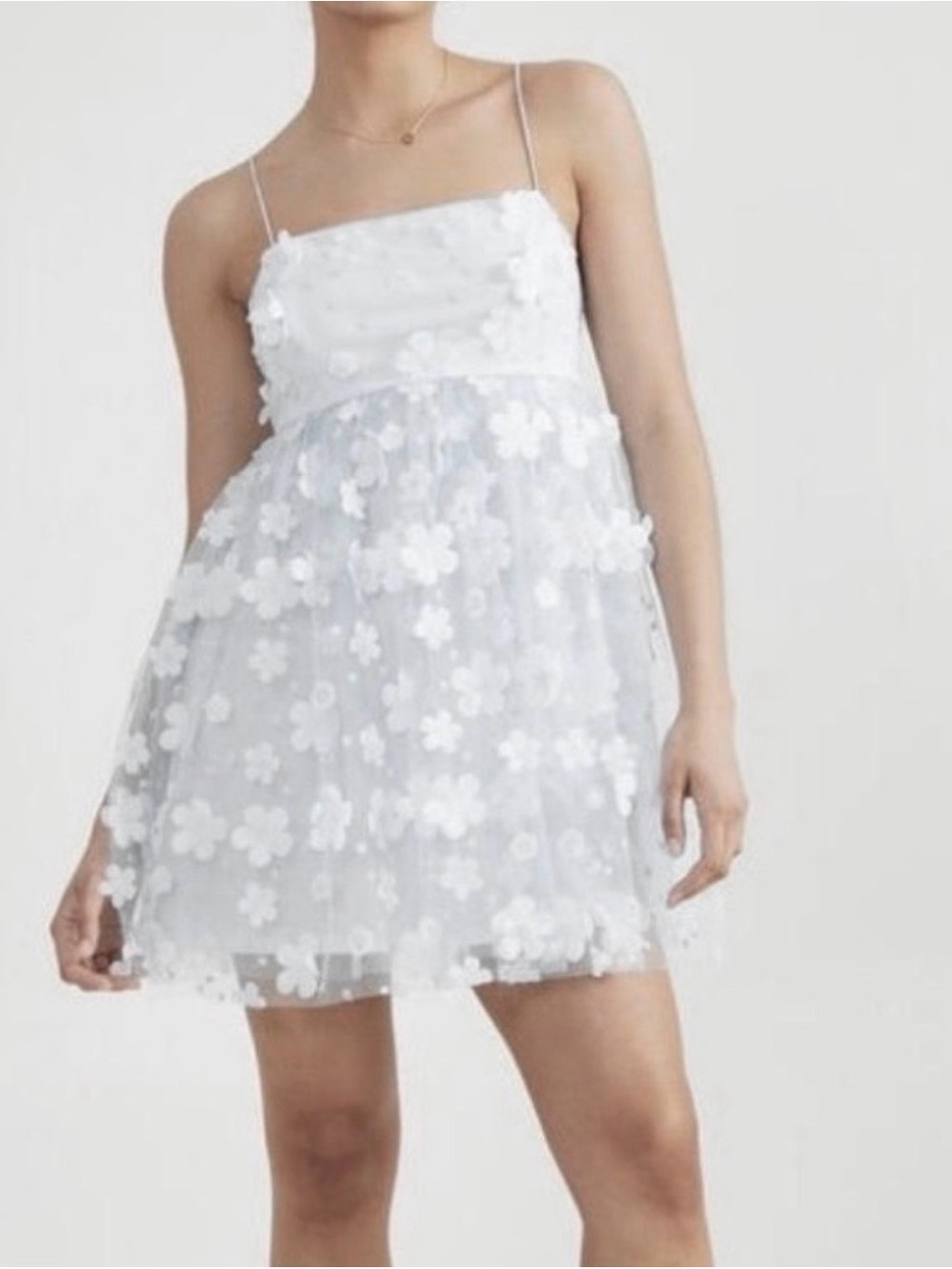 Altar'd State Trixxi Aurora 3D Floral Mesh +Tulle Baby Doll Dress size S